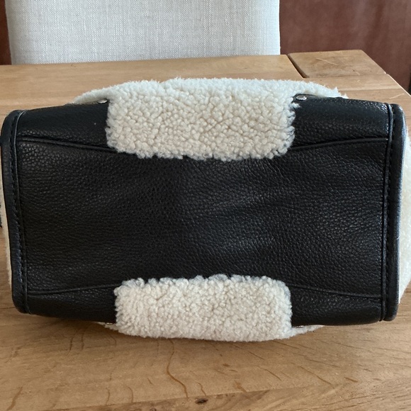 Coach Black Pebble Leather and Sherpa Boston Bag - Picture 6 of 12